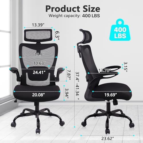 CLATINA 400LB Heavy Duty Ergonomic Mesh Office Chair