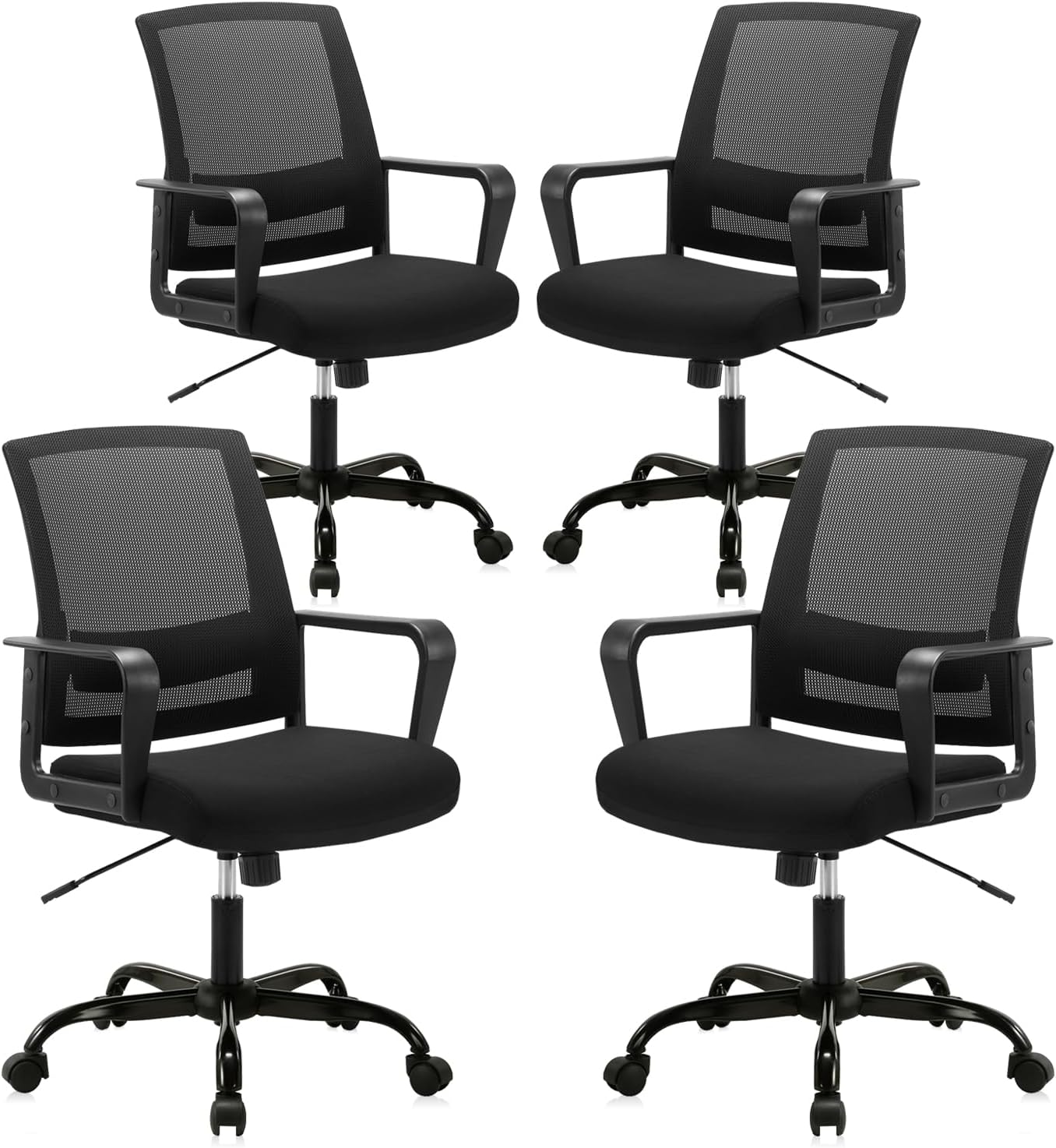 CLATINA Ergonomic Mesh Office Chair 4-Pack with Lumbar