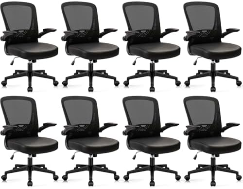 CLATINA Ergonomic Mesh Office Chairs with PU Leather Seat