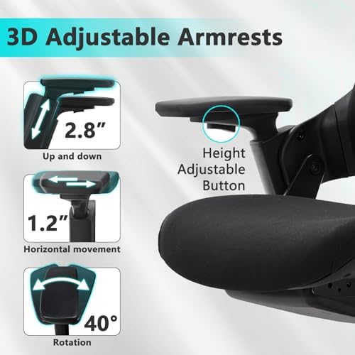 CLATINA Ergonomic Office Chair with 3D Armrest & Lumbar
