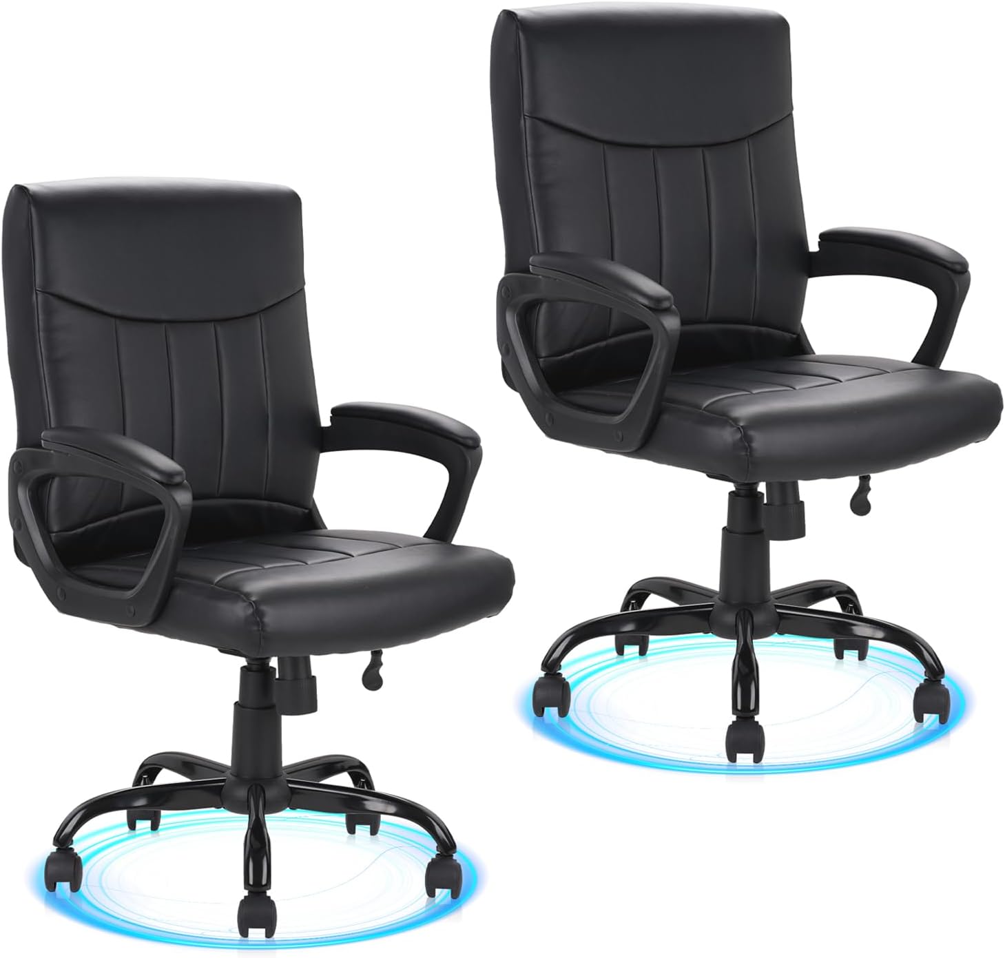 CLATINA Executive Leather Office Chairs with Lumbar Support