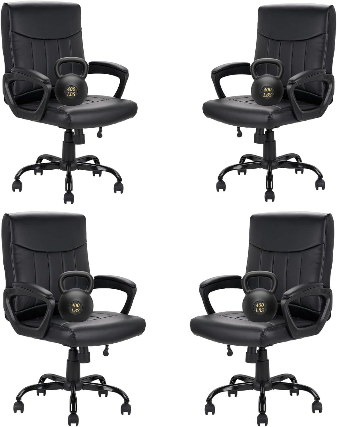 CLATINA Executive Office Chairs with Lumbar Support (4-Pack)