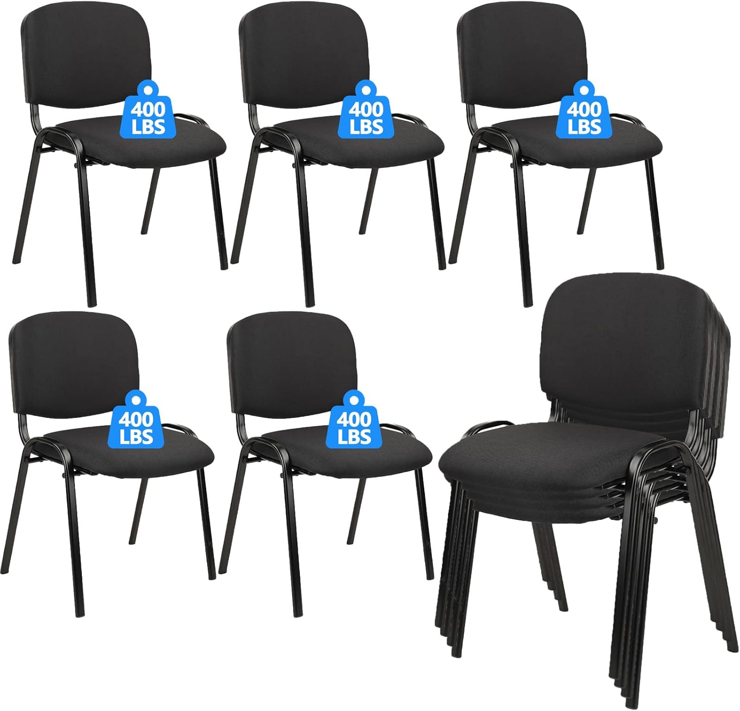 CLATINA Stackable Fabric Guest Reception Chairs